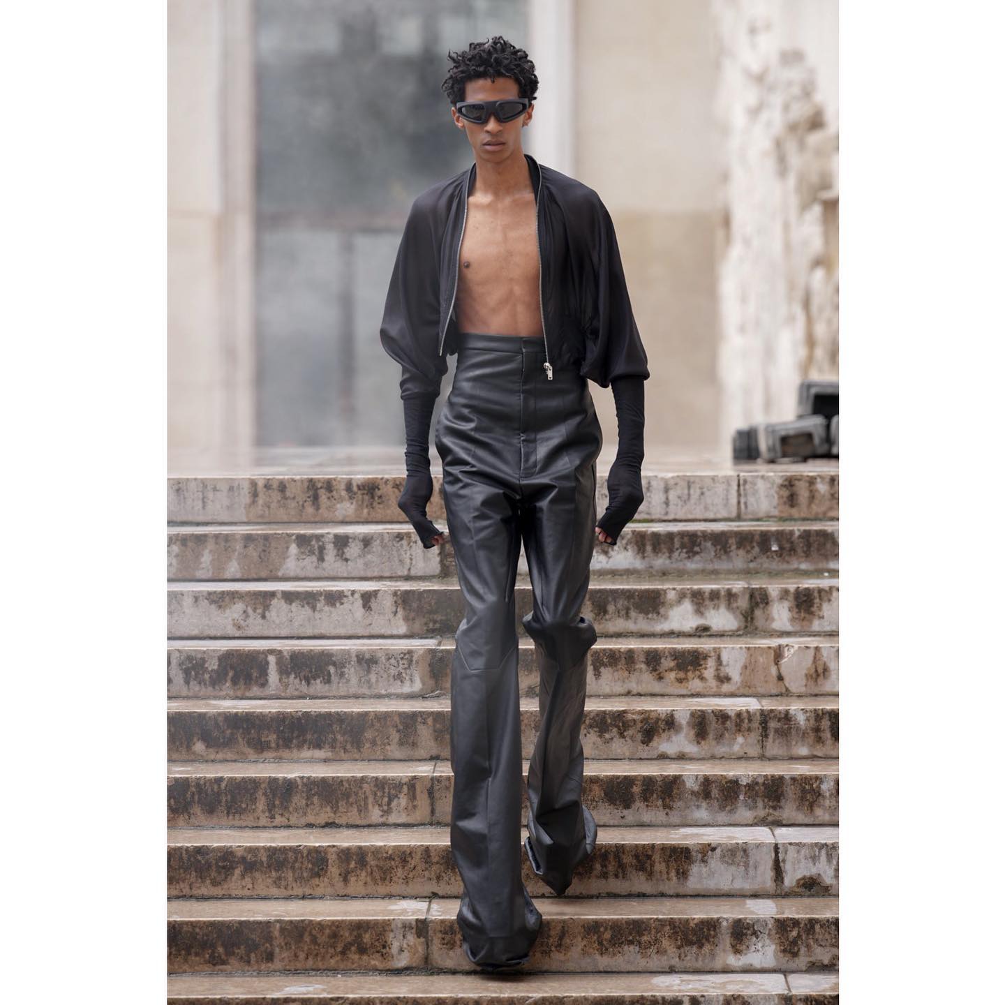 Ashley (@ashley_teale ) for Rick Owens SS24. Styling by Tyrone Dylan Susman, hair by Duffy, casting by AMC.