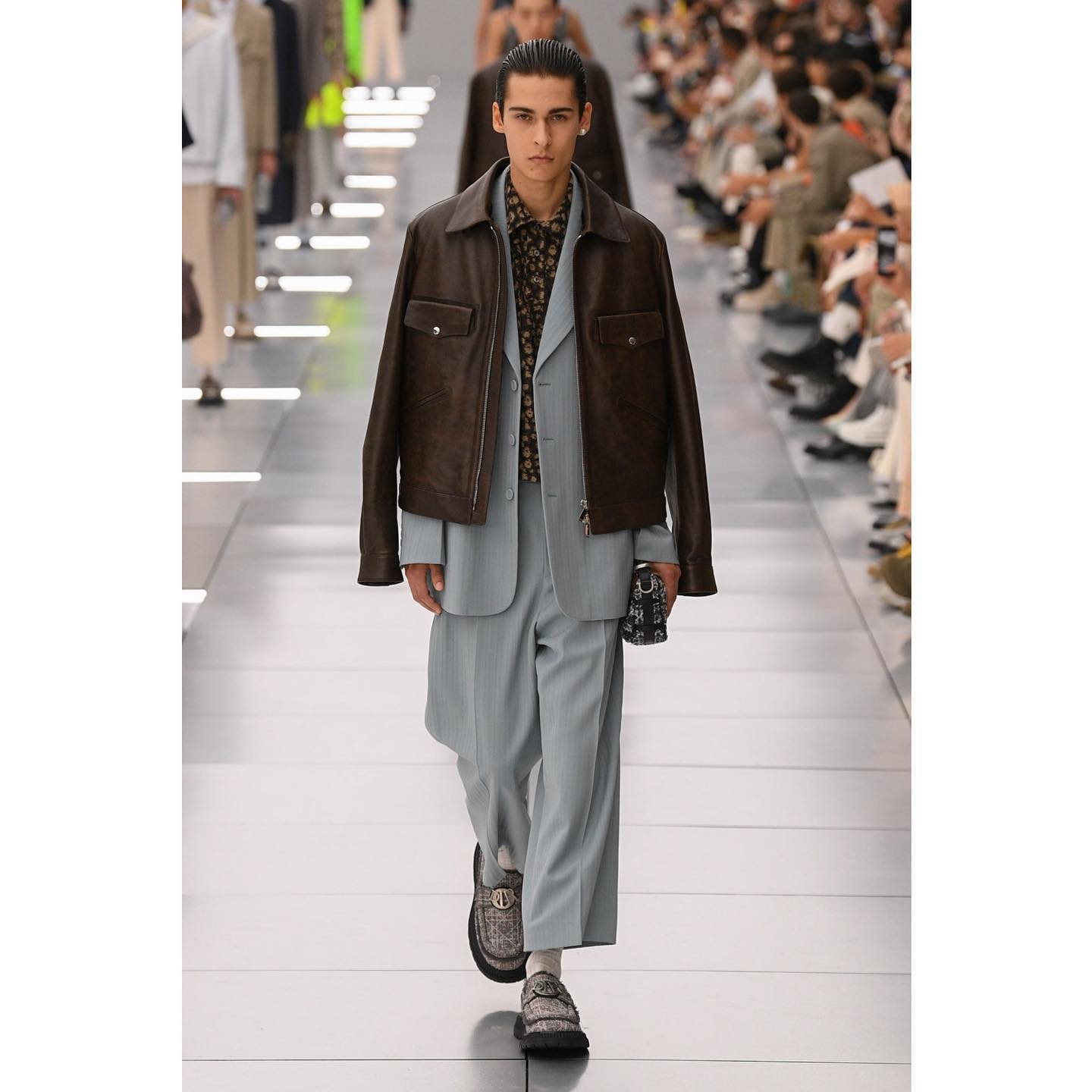 Bruno (@bruno_krahl ) for Dior SS24. Styling by Olivier Rizzo, hair by Guido Palau, make-up by Peter Philips, casting by Shelley Durkan.