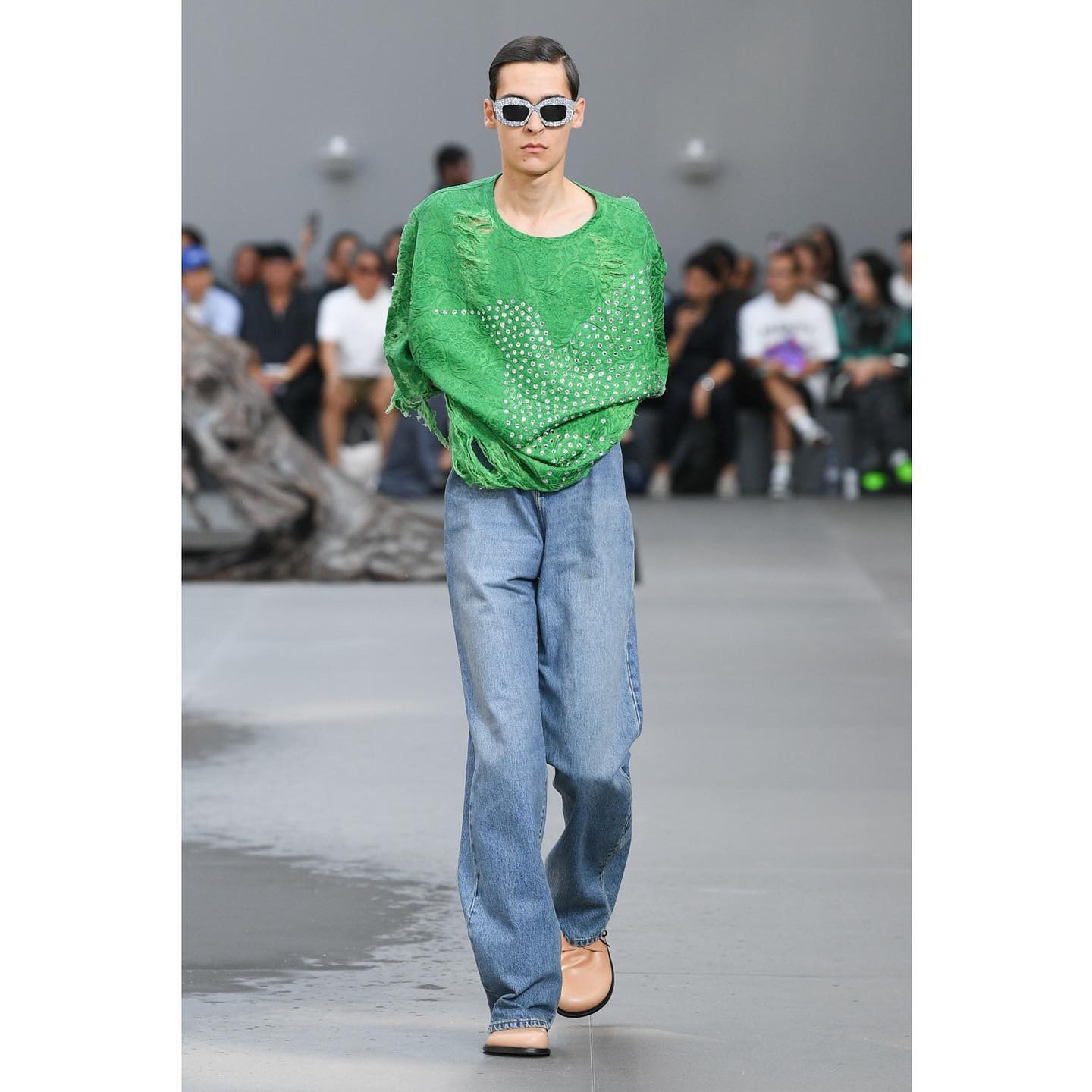 Bruno (@bruno_krahl ) for Loewe SS24. Styling by Benjamin Bruno, casting by Ashley Brokaw.