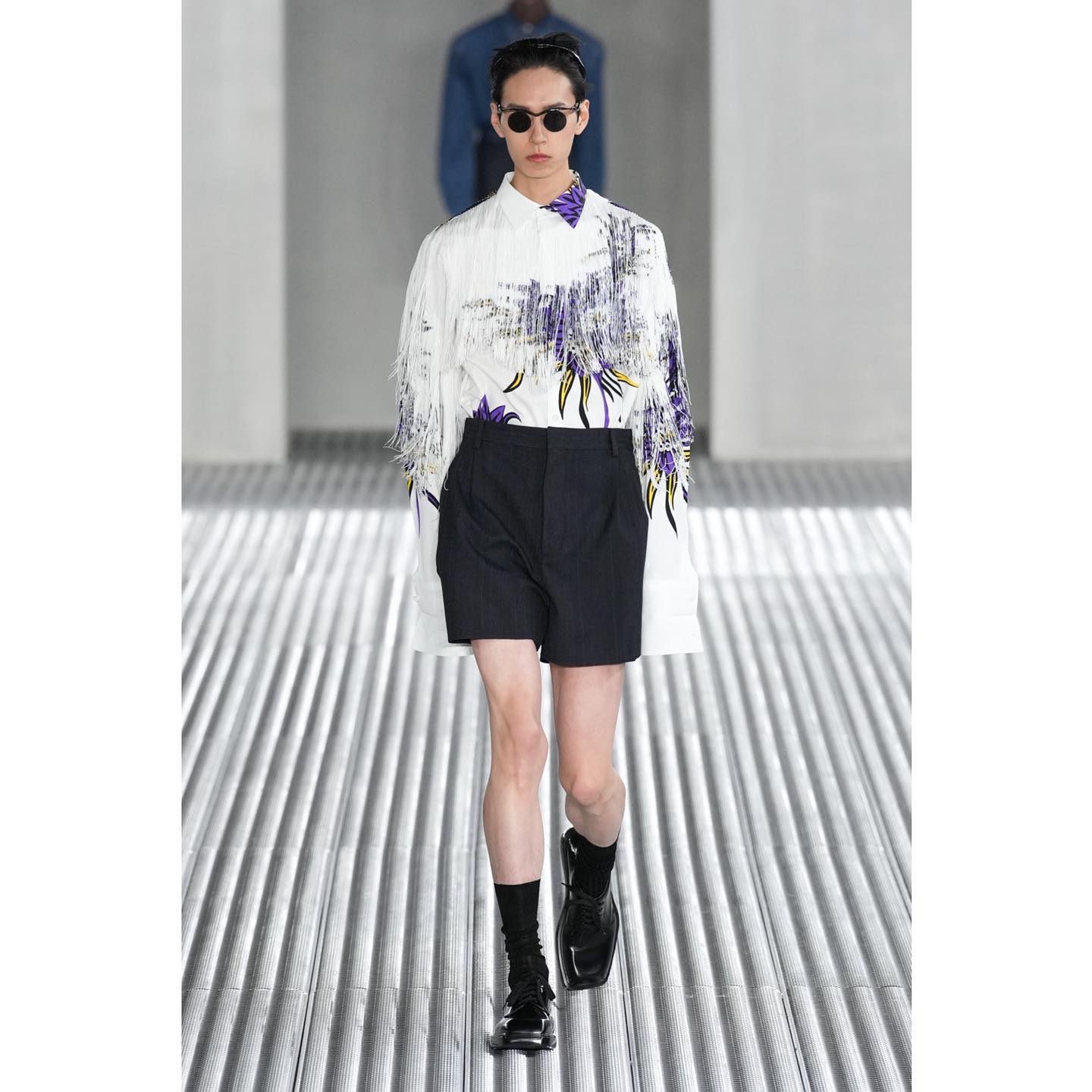 Gyu (@kg_hyun ) for Prada SS24. Styling by Olivier Rizzo, hair by Guido Palau, make-up by Pat McGrath, casting by Ashley Brokaw.