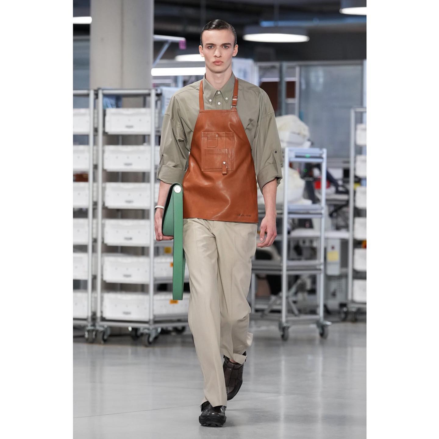Leo (@leo.cremer ) for Fendi SS24. Styling by Julian Ganio, hair by Gary Gill, make-up by Daniel Sallstrom, casting by DM Casting.