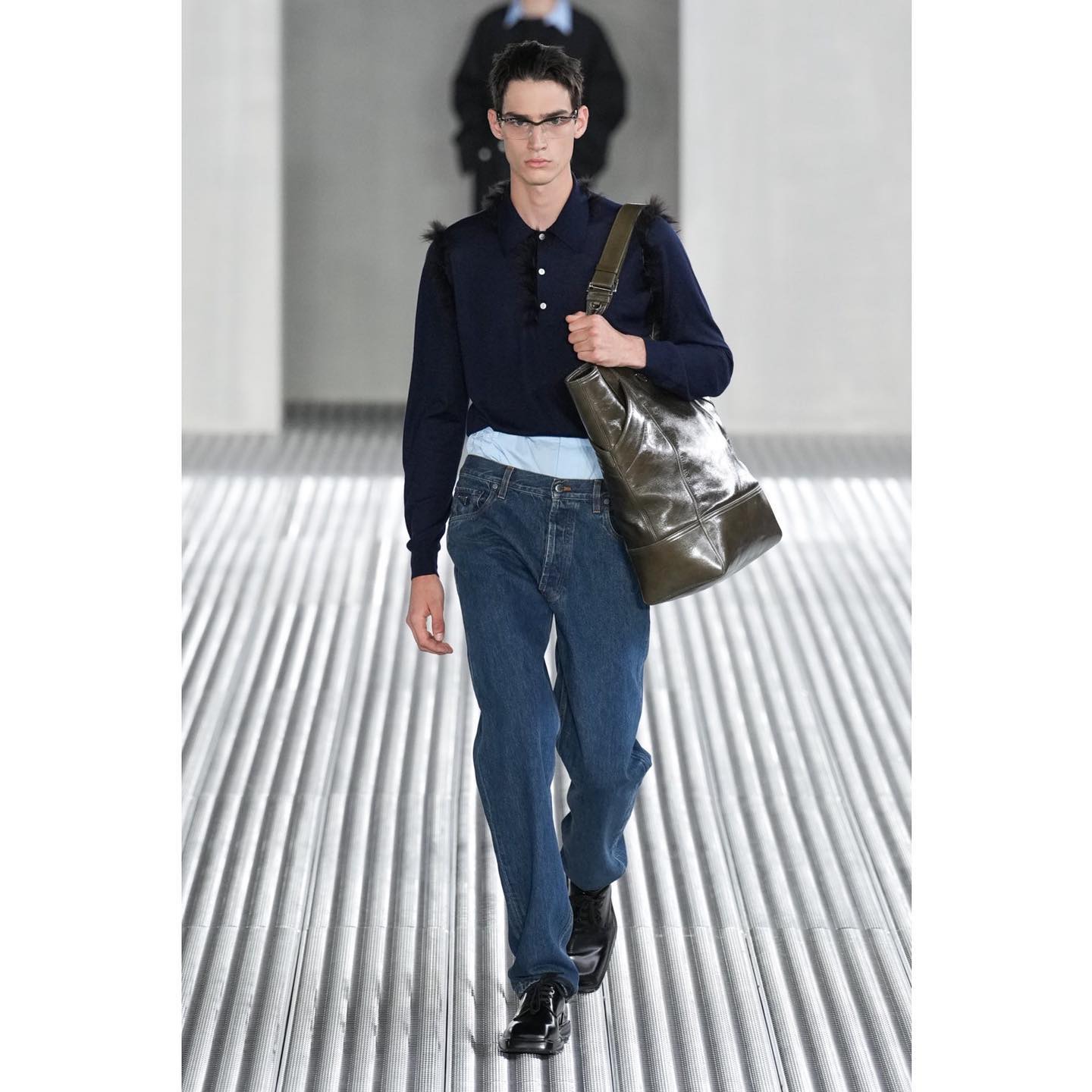 Noah H (@noahherbst ) for Prada SS24 Exclusive. Styling by Olivier Rizzo, hair by Guido Palau, make-up by Pat McGrath, casting by Ashley Brokaw.
