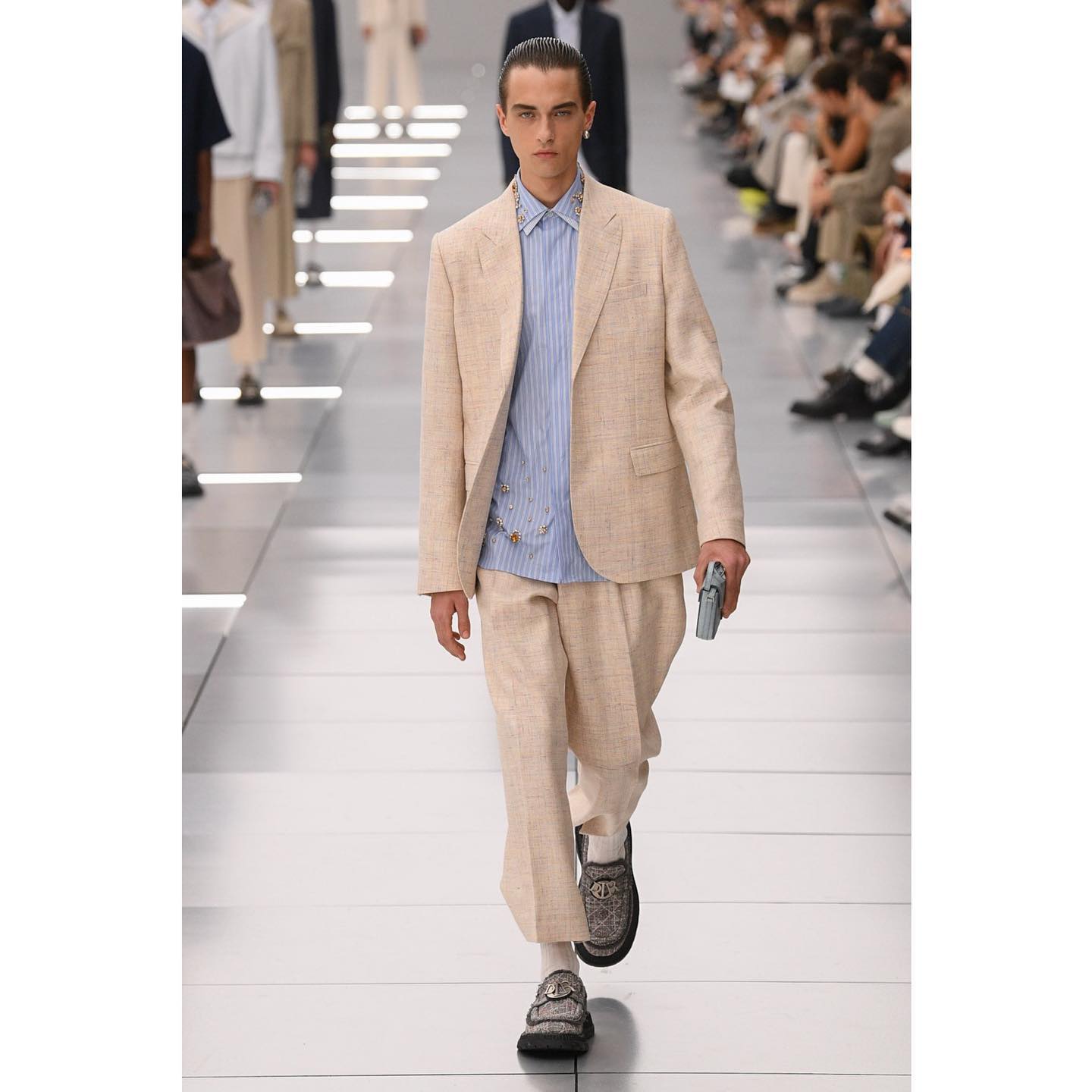 Viktor K (@viko63 ) for Dior SS24. Styling by Olivier Rizzo, hair by Guido Palau, make-up by Peter Philips, casting by Shelley Durkan.