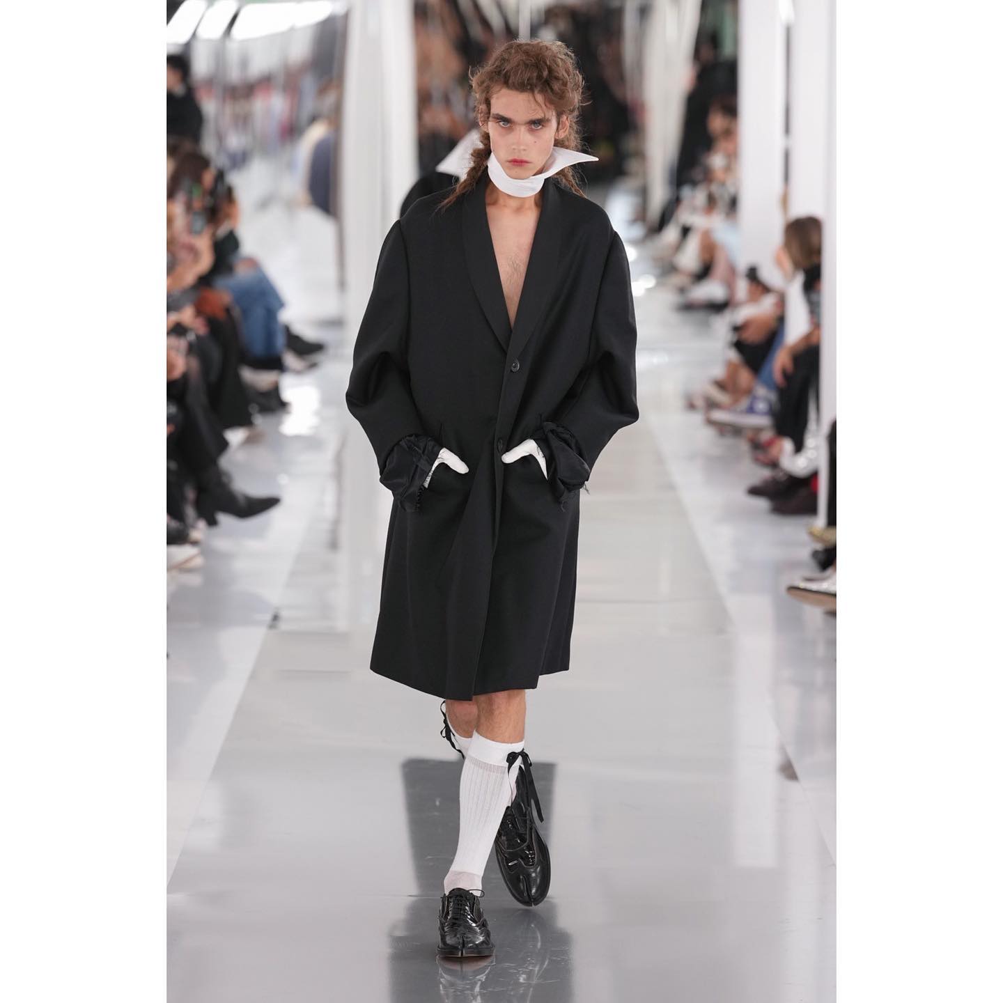 Frederic (@worldbyfred ) for Maison Margiela SS24. Styling by Olivier Rizzo, artistic direction by Alexis Roche, hair by Eugene Souleiman, make-up by Pat McGrath, casting by Jess Hallett.