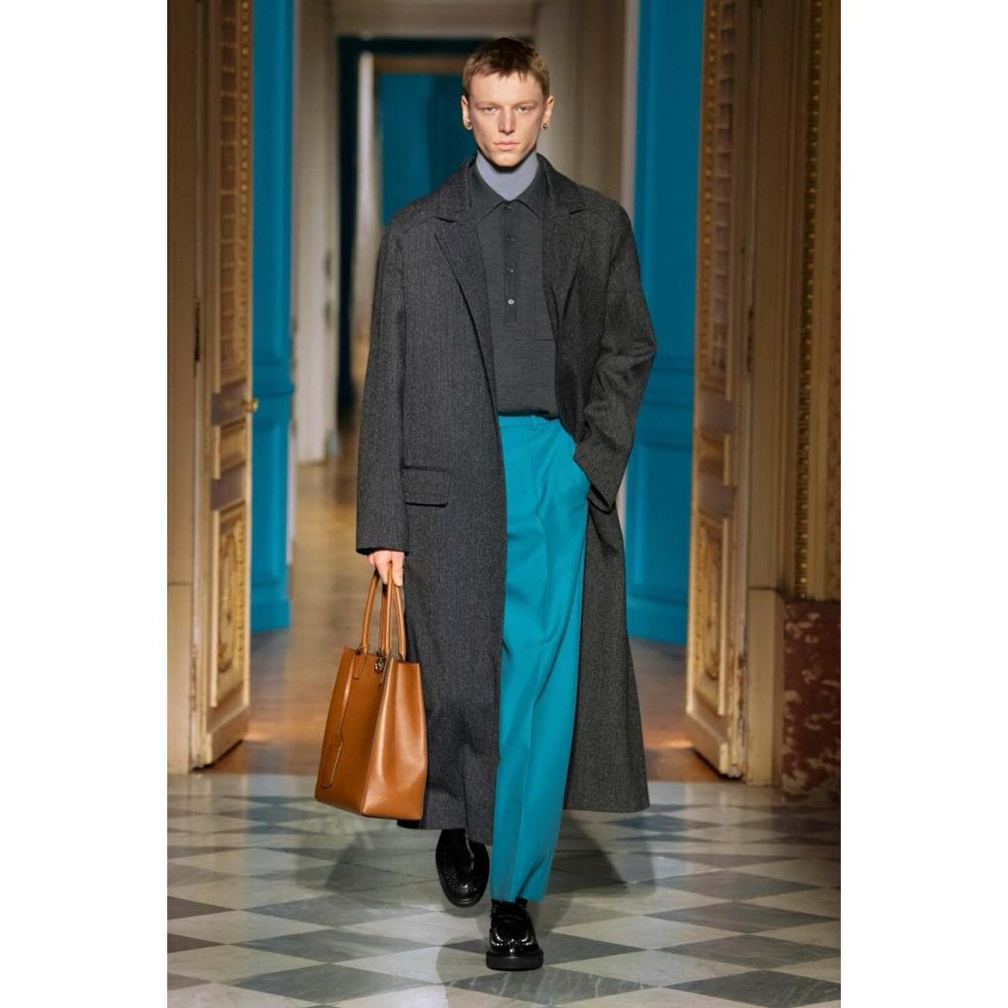 Igor V (@igor_v_w ) for Valentino FW24. Styling by Joe McKenna, hair by Guido Palau, make-up by Pat McGrath, casting by Carlo Savoldi and Patrizia Pilotti.