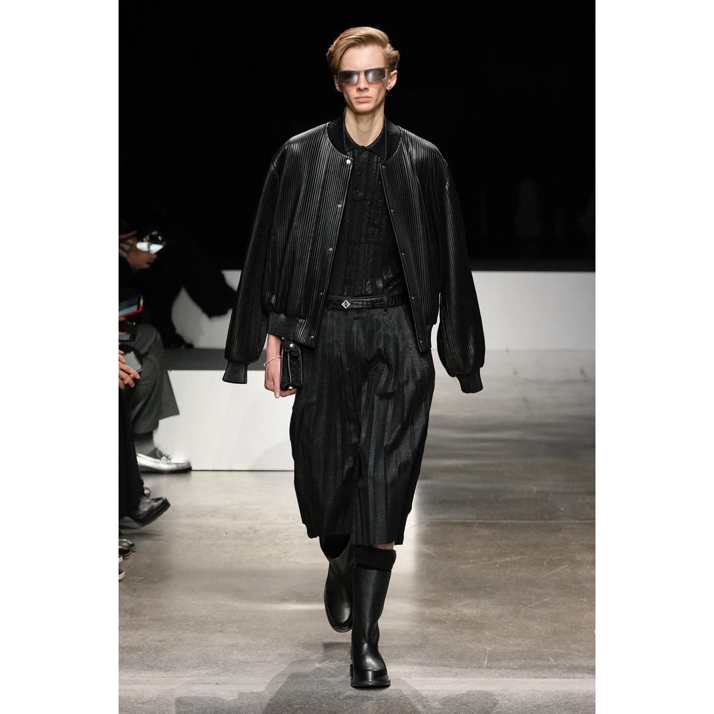 Jules N (@julenvn ) debut closing for Fendi FW24. Styling by Julian Ganio, casting by DM Casting.