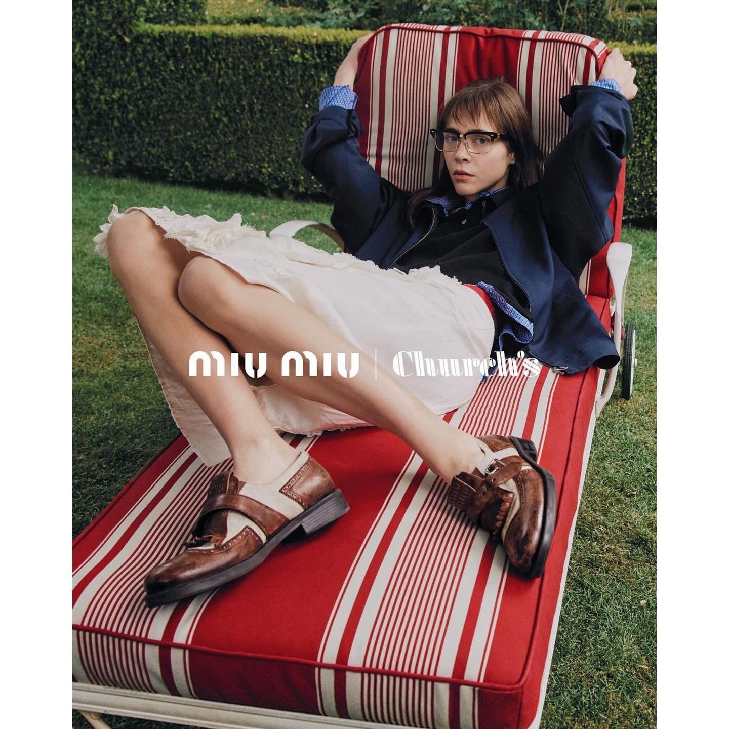 Judith (@cutedelete ) for Miu Miu x Church‘s Campaign. Photography by Lengua, styling by Lotta Volkova, hair by Holli Smith, make-up by Yadim, casting by Ashley Brokaw.