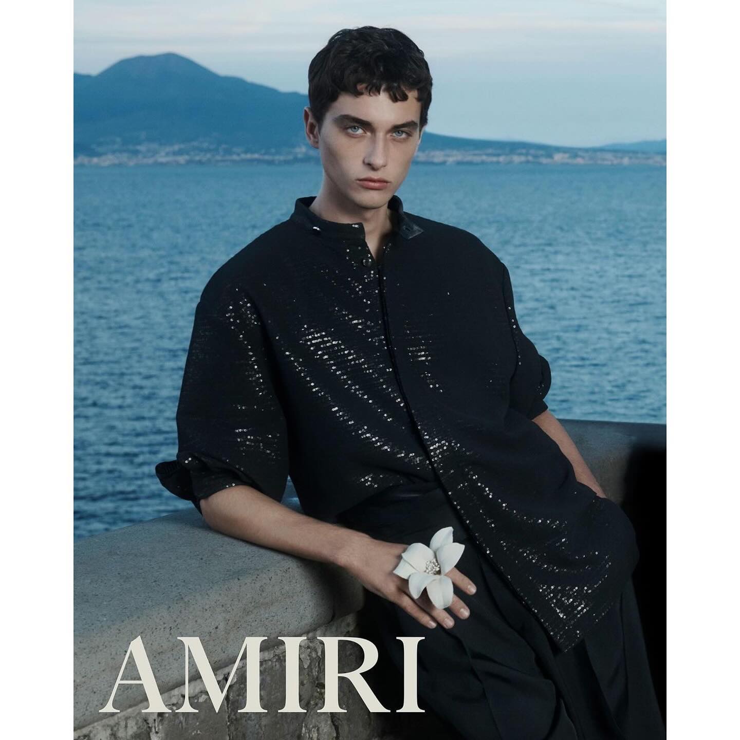 Viktor K (@viko63 ) for Amiri SS24 Campaign. Photography by Drew Vickers, styling by Ellie Grace Cumming, hair by Shingo Shibata, make-up by Anne Sophie Costa, casting by Noah Shelley.