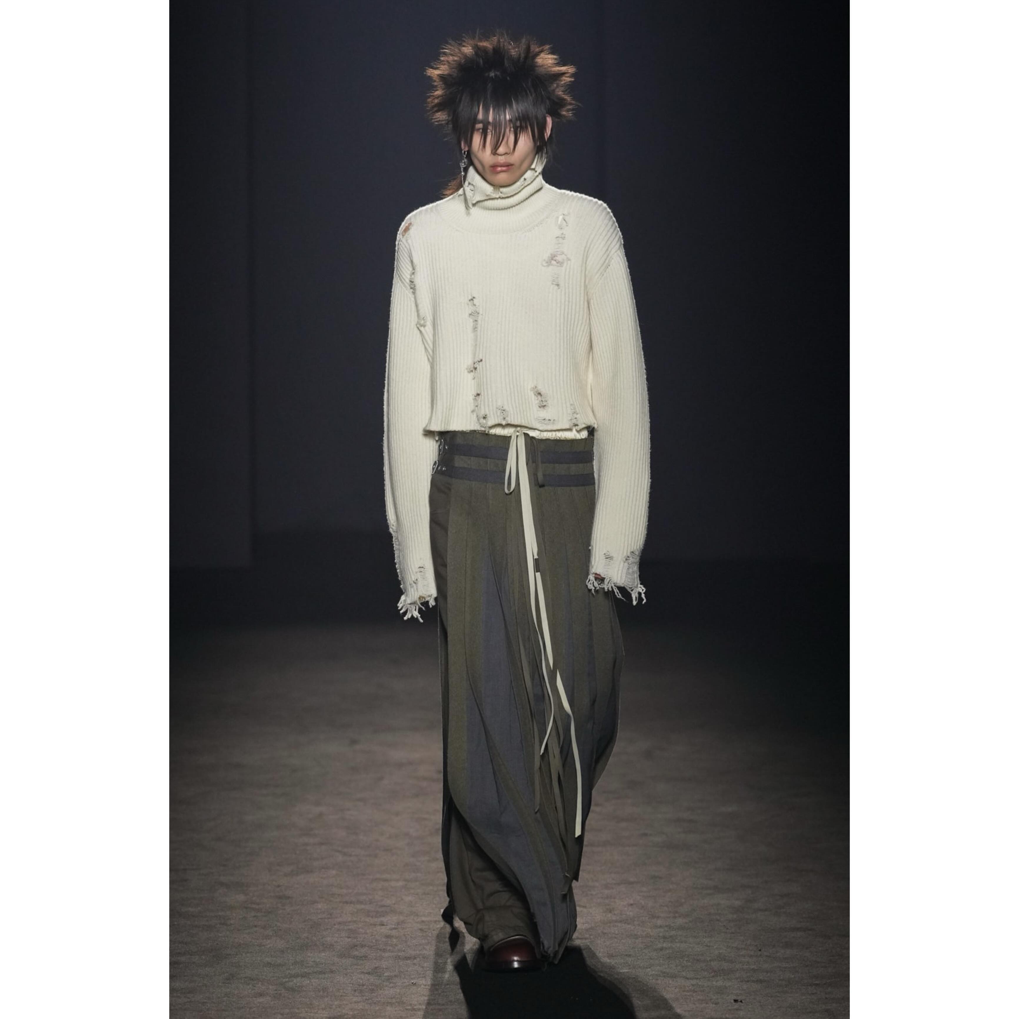 Edwin (@drowning.lessons__ ) for Ann Demeulemeester FW24. Styling by Elodie David, casting by Ben Grimes.