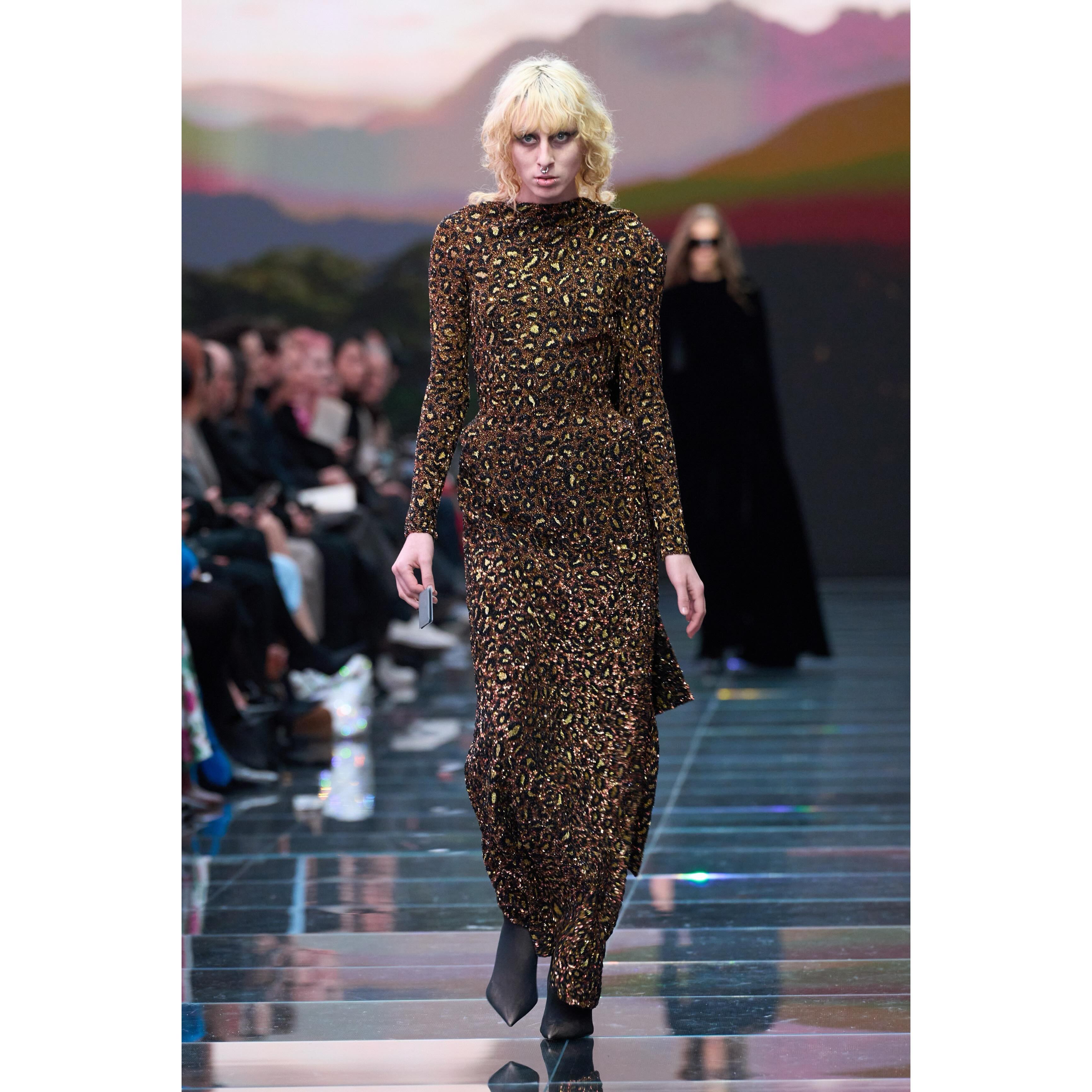Rain (@rainbonnaire ) opening debut for Balenciaga FW24. Hair by Gary Gill, make-up by Inge Grognard.