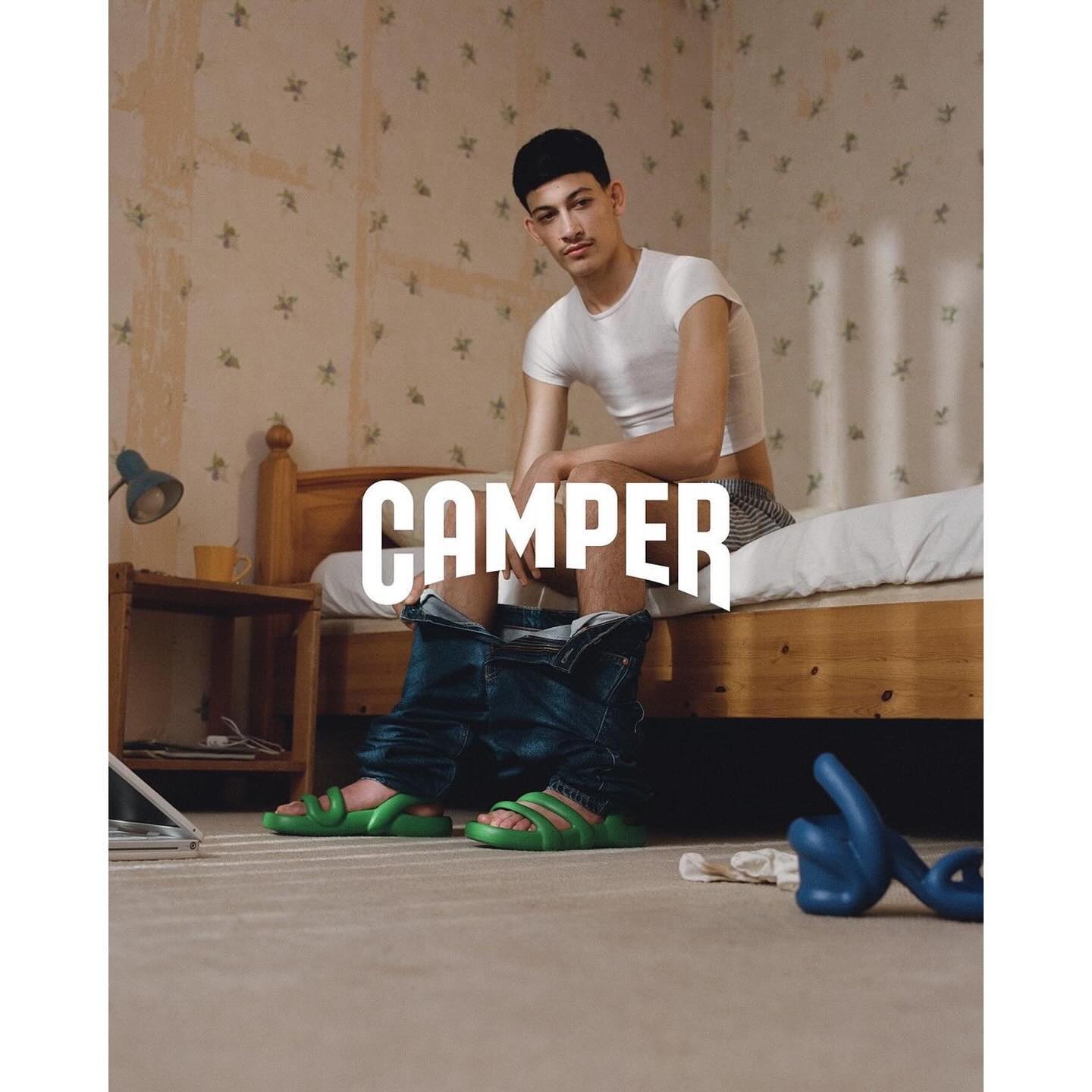 Sofiane (@so__cht ) for Camper SS24 Campaign. Photography by Kito Muñoz, styling by Ally Macrae, make-up by Thierry Do Nascimento, hair by Christian Eberhard, casting by Alexis Ocón.