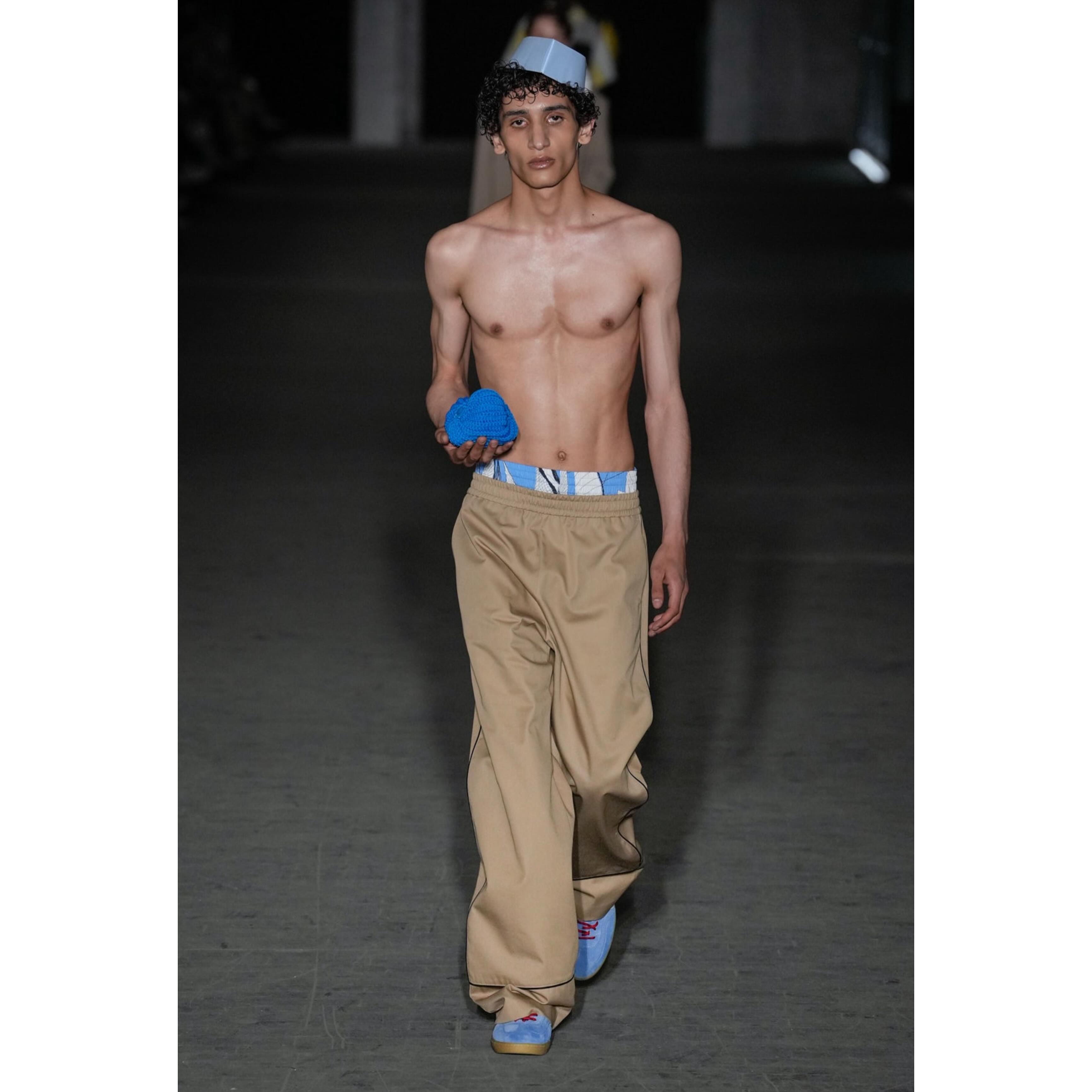 Bilal B (@bilal.brts ) for MSGM SS25. Styling by Malina Joseph Gilchrist, casting by Barbara Nicoli and Leila Ananna.