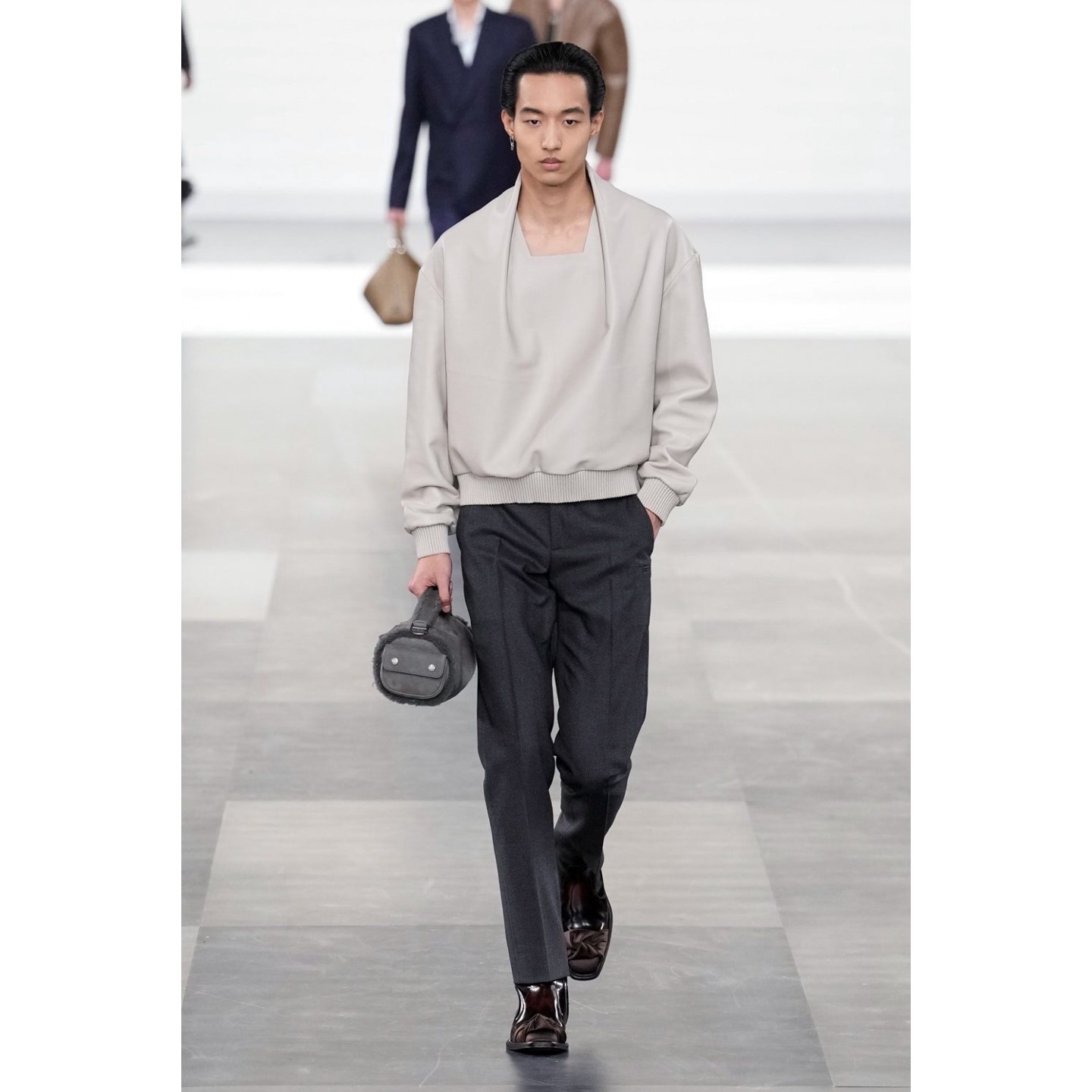Chen Xu (@hechenxu53 ) for Dior AW25. Creative direction by Kim Jones, styling by Melanie Ward, hair by Guido Palau, makeup by Peter Phillips, casting by Shelley Durkan.