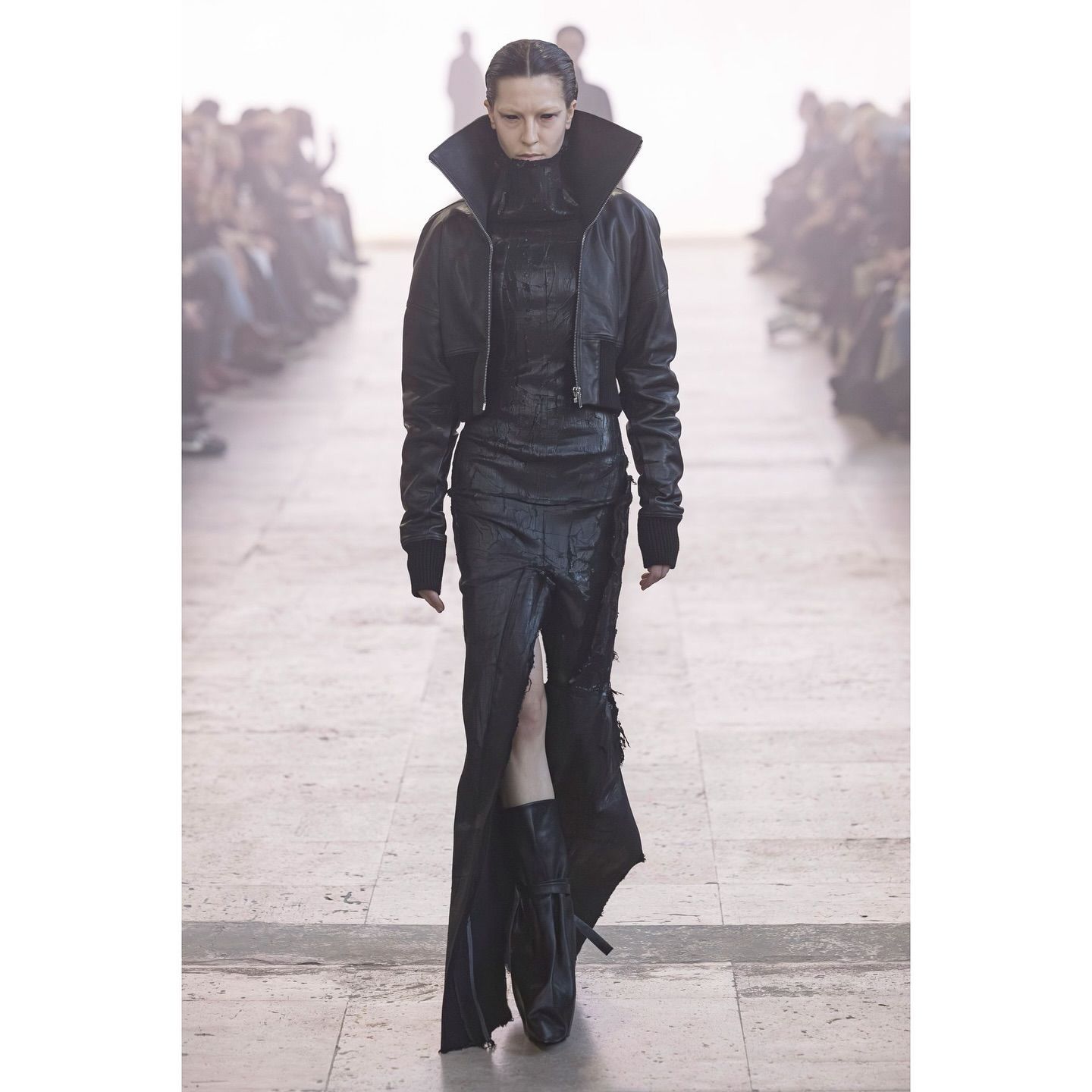 Patricia (@patiroseee ) for Rick Owens AW25. Styling by Tyrone Susman, hair by Duffy, make up by Daniel Sallstrom, casting by AMC Casting.
