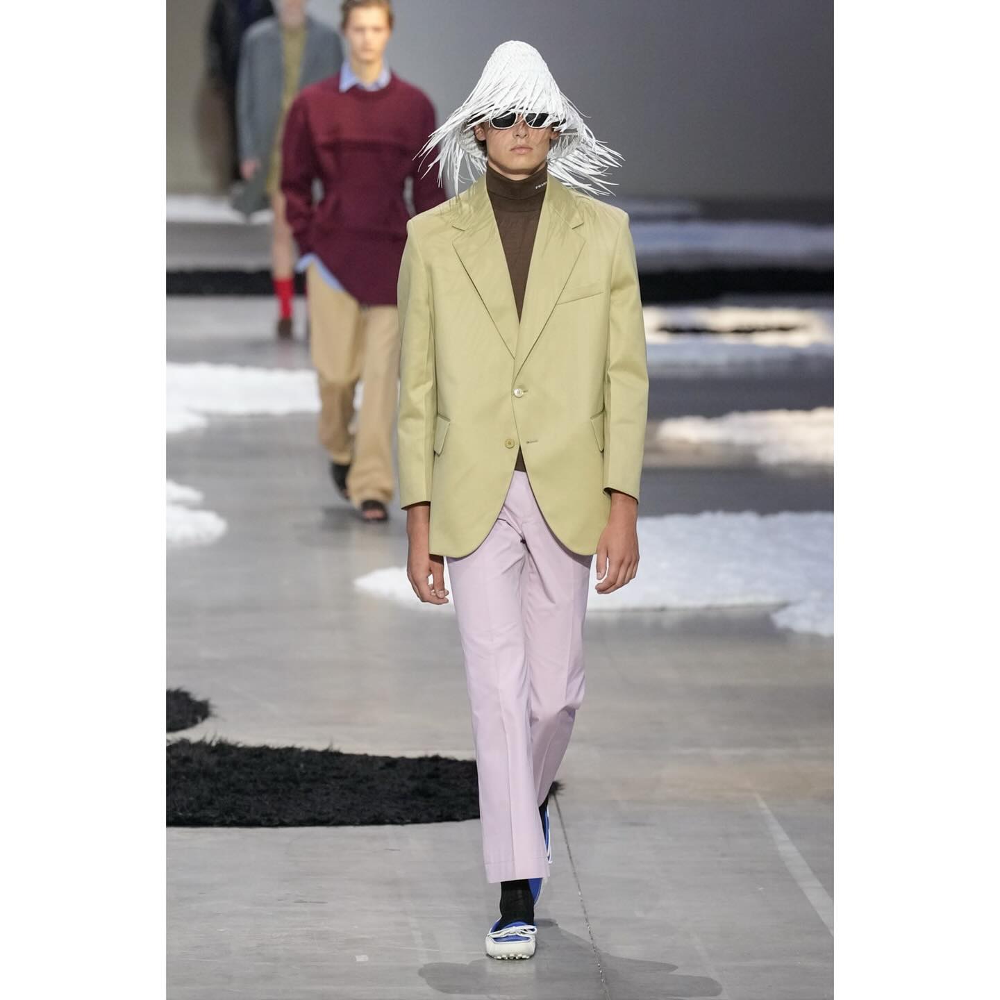 Louis C (@louis_cornelis ) for Prada SS26. Styling by Olivier Rizzo, hair by Guido Palau, make-up by Lynsey Alexander, casting by Ashley Brokaw.