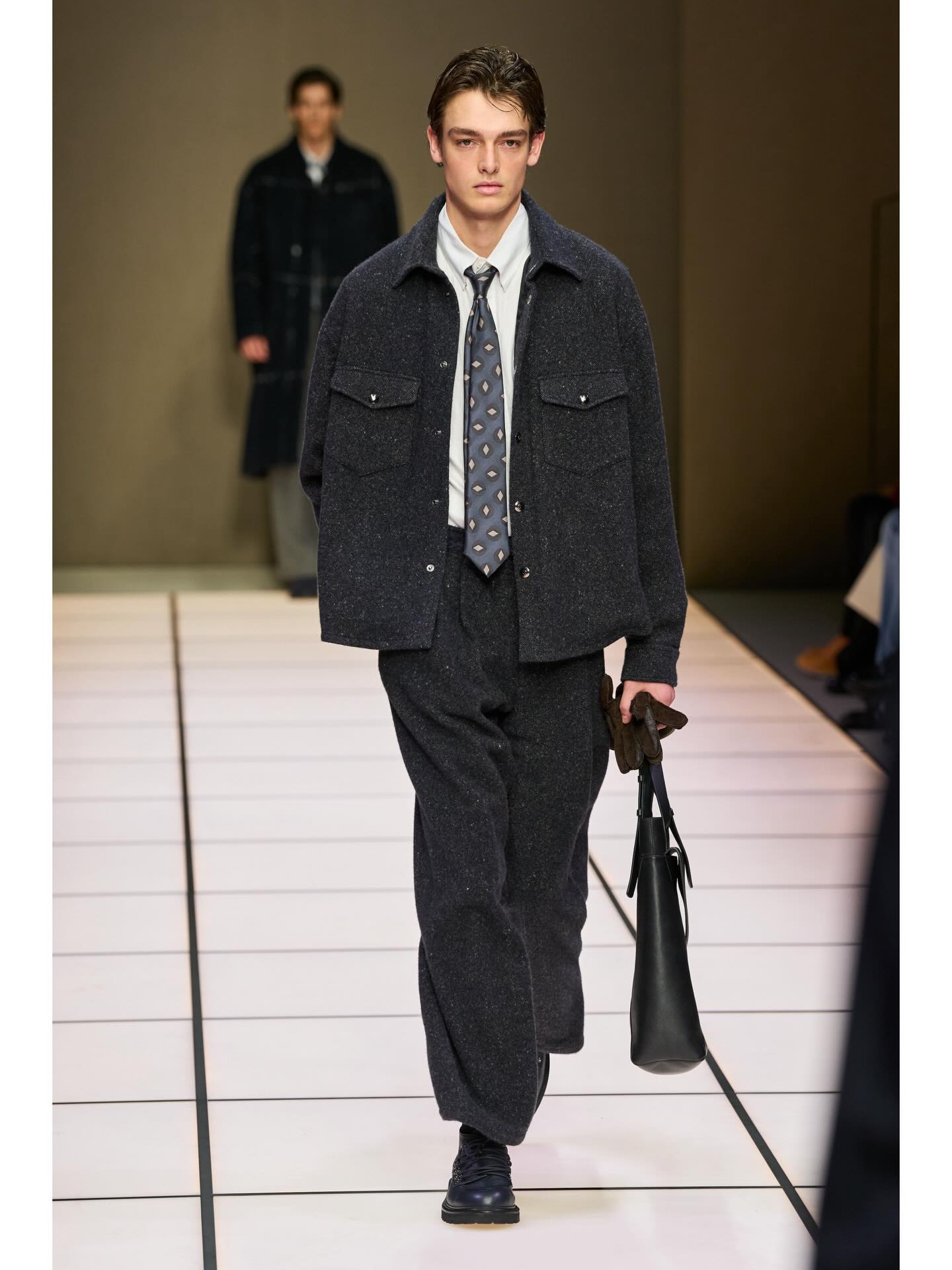 Louis C (@louis_cornelis) and Leonard K (@leonard_ki_) for Giorgio Armani AW26. Casting by Geremia Schiano.