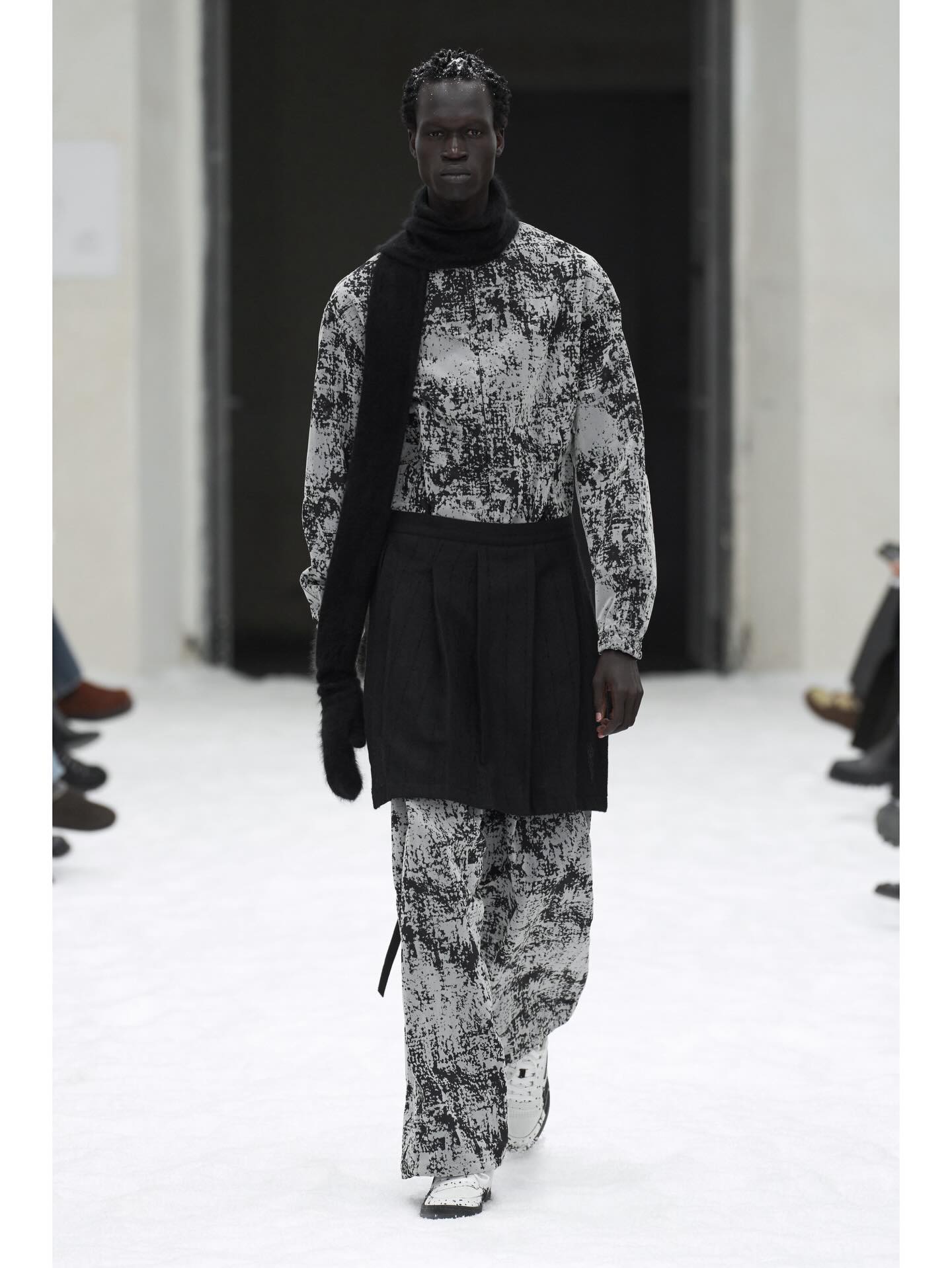 Miabek (@miabekmiabek26) for SHINYAKOZUKA AW26. Casting by Emilie Astrom.